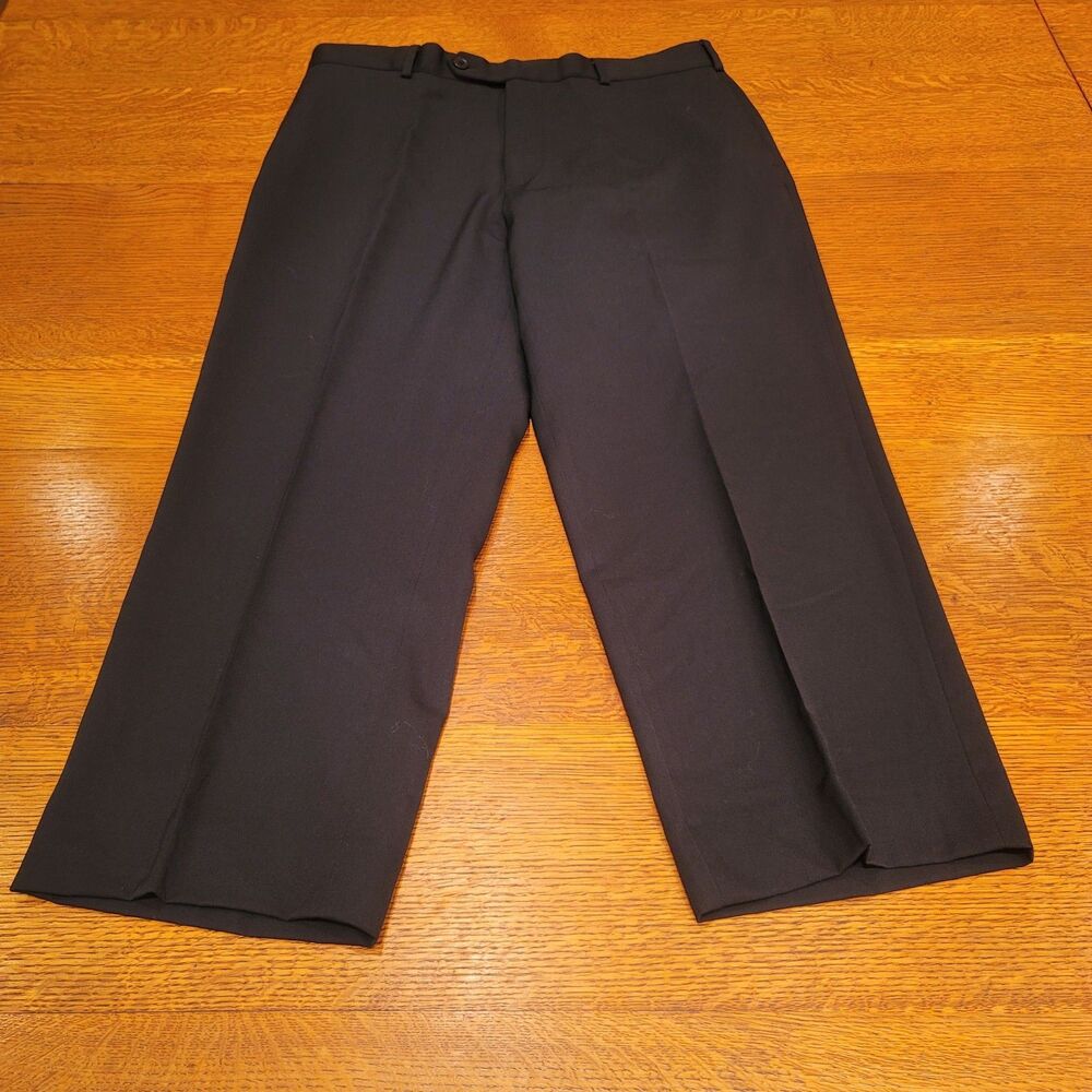 Brooks Brothers Madison 100% Wool Pants Black 36x30 Flat Front